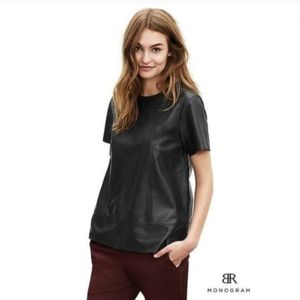 🐑Lambskin leather smock tee